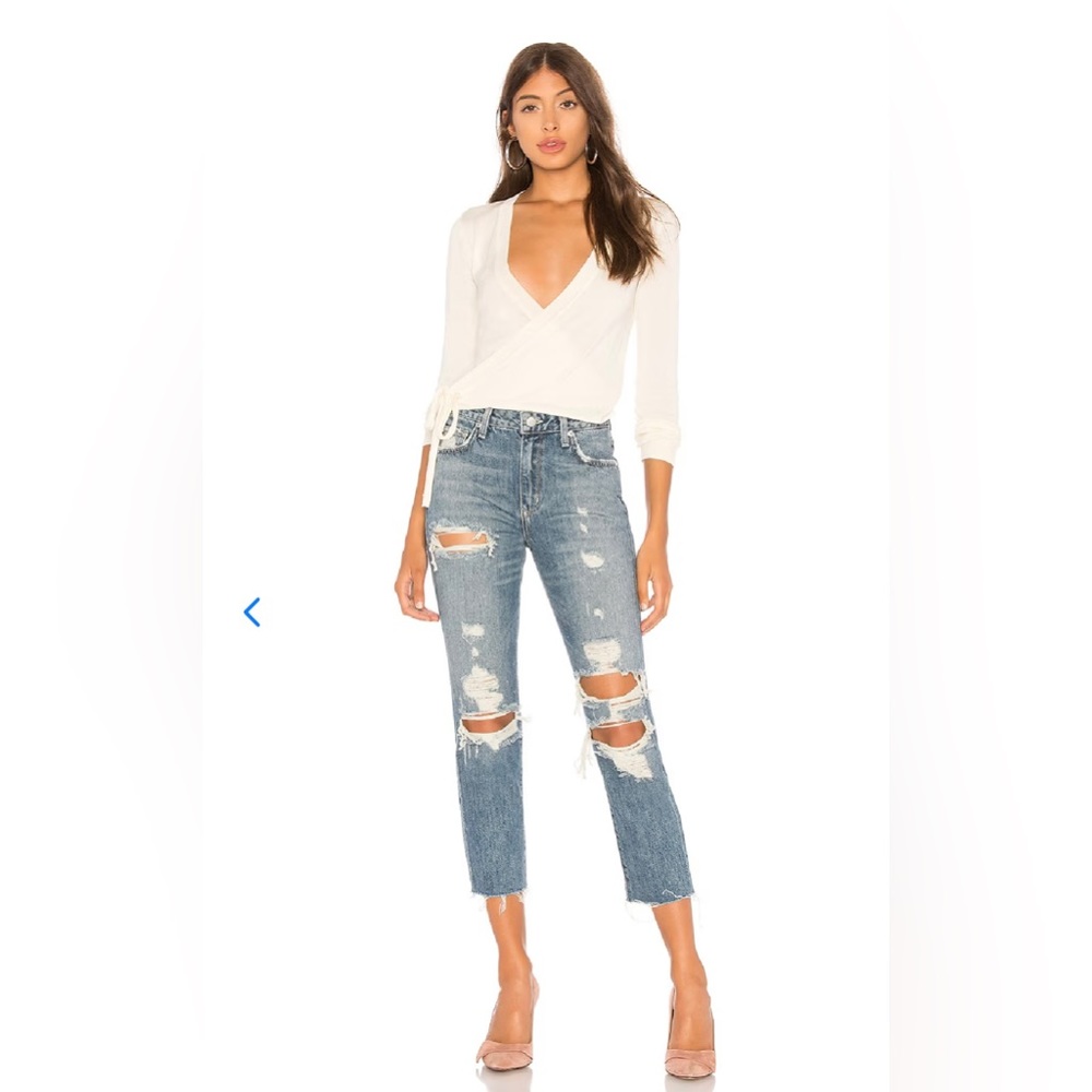 Lovers Friends‎ Revolve Jeans Womens Size 27 Logan Barkley High Rise  Distressed